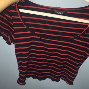 Dark blue and red. Shein crop top (Size medium)
